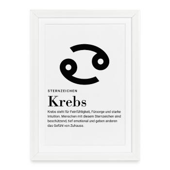 Zodiac sign Cancer - Framed poster (27 × 37 cm) - white - Front