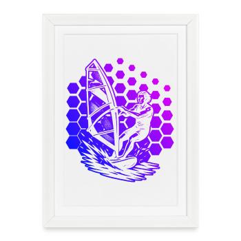 Clear windsurfing message - Framed poster (27 × 37 cm) - white - Front