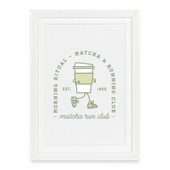 Club de course matcha drôle de coureur fille en forme cadeau - Affiche encadrée (27 × 37 cm) - blanc - Devant