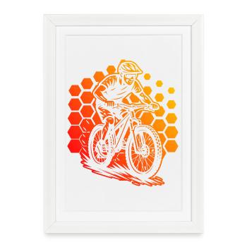 Œuvres modernes de VTT - Affiche encadrée (27 × 37 cm) - blanc - Devant