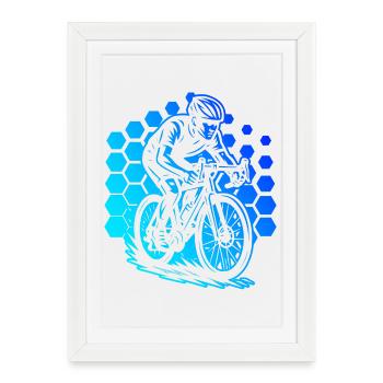 Roadbike motif with recognition value - Framed poster (27 × 37 cm) - white - Front