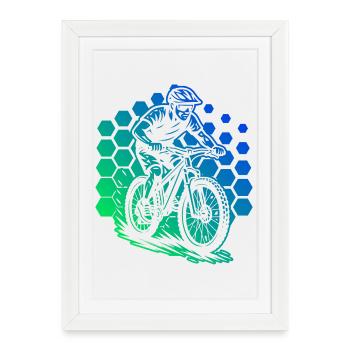 A must-have for real mountain biking - Framed poster (27 × 37 cm) - white - Front