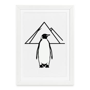 BUT WHY? Penguin - Framed poster (27 × 37 cm) - white - Front