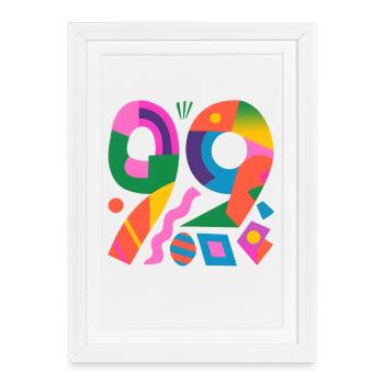 Color Explosion 99 Party - Framed poster (27 × 37 cm) - white - Front