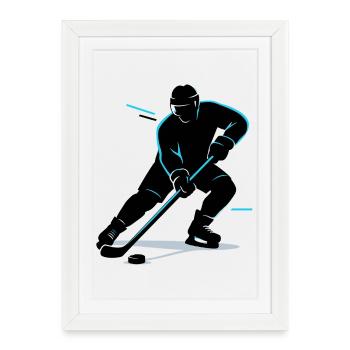 Eishockey Geschenk Kinder Hockey Lustig - Framed poster (27 × 37 cm) - white - Front