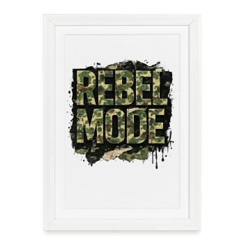 Rebel Fashion Camouflage Street Statement - Framed poster (27 × 37 cm) - white - Front