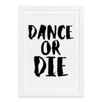 Humor Tanzstil Tippfehler Energetisch - Gerahmtes Poster (27 × 37 cm) - Weiß - Vorne