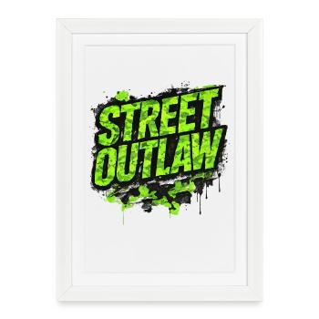Scène de réglage de voiture Street Outlaw - Affiche encadrée (27 × 37 cm) - blanc - Devant