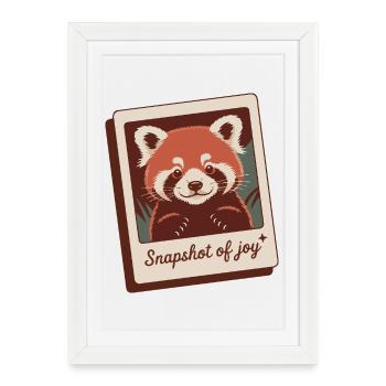 Red Panda Snapshot Joy - Framed poster (27 × 37 cm) - white - Front