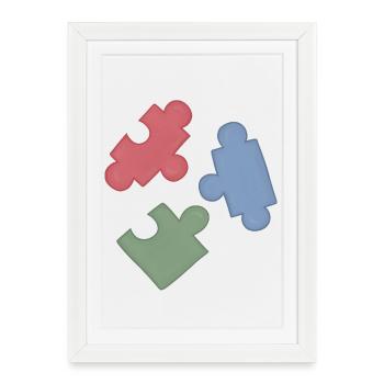 Puzzle Colors Puzzle Group of Three - Framed poster (27 × 37 cm) - white - Front