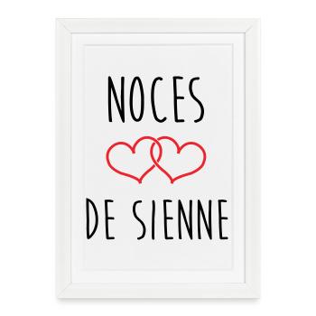 noces de Sienne 74 ans de mariage - Affiche encadrée (27 × 37 cm) - blanc - Devant