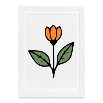 Idée cadeau fleur Tulipe Fleurs Fleurs Maman - Affiche encadrée (27 × 37 cm) - blanc - Devant