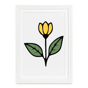 Idée cadeau fleur Tulipe Fleurs Fleurs Maman - Affiche encadrée (27 × 37 cm) - blanc - Devant