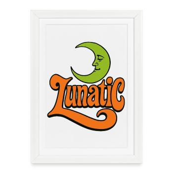 Lunatic Moon Retro Typography - Framed poster (27 × 37 cm) - white - Front