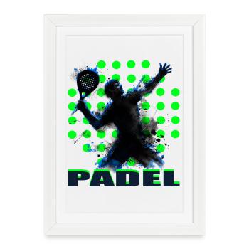 Padel - Affiche encadrée (27 × 37 cm) - blanc - Devant