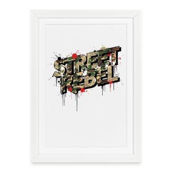 Déclaration de graffiti de camouflage de rebelle de rue - Affiche encadrée (27 × 37 cm) - blanc - Devant