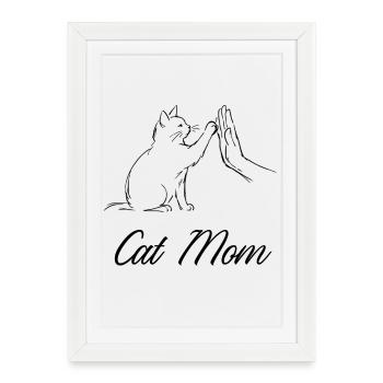 Cat Mom - Framed poster (27 × 37 cm) - white - Front