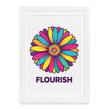 Flourish Bloom Colorflower - Framed poster (27 × 37 cm) - white - Front