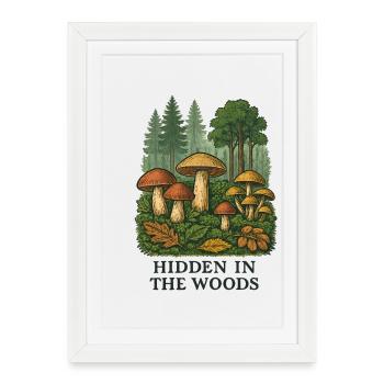Le secret des champignons de la forêt - Affiche encadrée (27 × 37 cm) - blanc - Devant