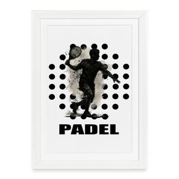 Padel - Affiche encadrée (27 × 37 cm) - blanc - Devant