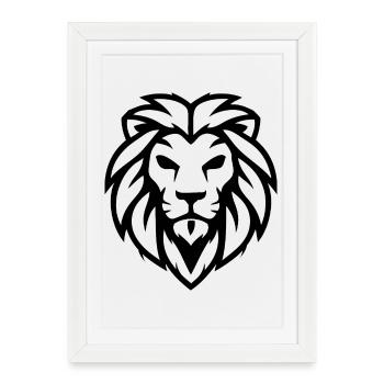 Orange lion Pays-Bas - Affiche encadrée (27 × 37 cm) - blanc - Devant