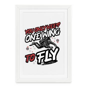 Plonger avec une aile à piloter – Tec & Scuba Diver Design - Affiche encadrée (27 × 37 cm) - blanc - Devant