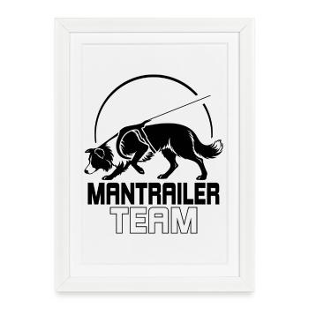 Équipe de Border Collie Mantrailer Chiens de Sport - Affiche encadrée (27 × 37 cm) - blanc - Devant