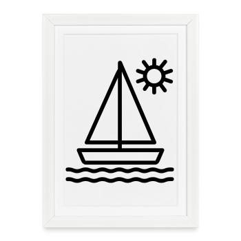 voilier - Affiche encadrée (27 × 37 cm) - blanc - Devant