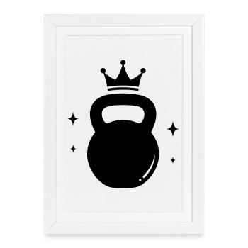 Kettlebell Queen – Fitness Krone - Framed poster (27 × 37 cm) - white - Front