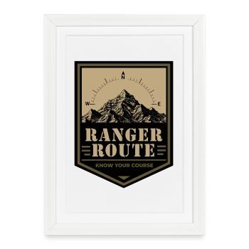 Randonnée en plein air sur la route des Rangers - Affiche encadrée (27 × 37 cm) - blanc - Devant