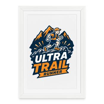 Coureur d’ultra-trail - Affiche encadrée (27 × 37 cm) - blanc - Devant