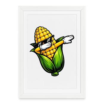 Tamponner le maïs sur l’épi - Affiche encadrée (27 × 37 cm) - blanc - Devant