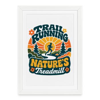 Trail Running Nature’s Treadmill Retro - Framed poster (27 × 37 cm) - white - Front