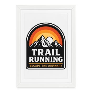 La course sur sentier échappe au coucher de soleil ordinaire - Affiche encadrée (27 × 37 cm) - blanc - Devant
