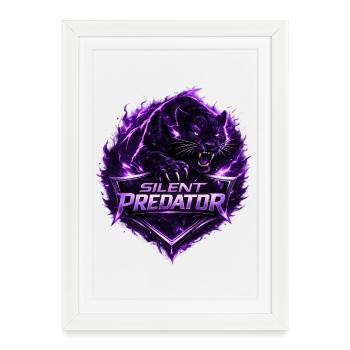 Silent Predator Panther Emblem - Framed poster (27 × 37 cm) - white - Front