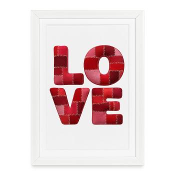 Patchwork Love Lettering - Framed poster (27 × 37 cm) - white - Front