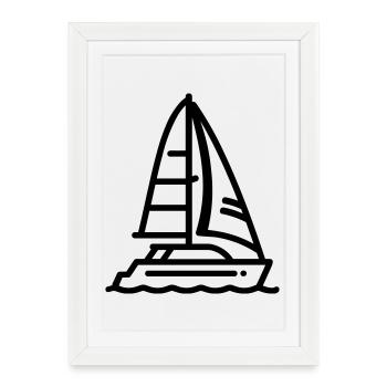 catamaran - Affiche encadrée (27 × 37 cm) - blanc - Devant
