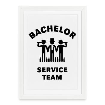 Bachelor Service Team (Groom / Stag Party / Black) - Framed poster (27 × 37 cm) - white - Front