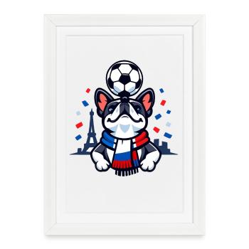Chemise Bulldog France pour femmes et hommes - Affiche encadrée (27 × 37 cm) - blanc - Devant