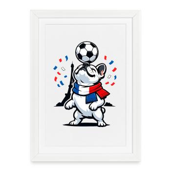 Chemise Bulldog France pour femmes et hommes - Affiche encadrée (27 × 37 cm) - blanc - Devant