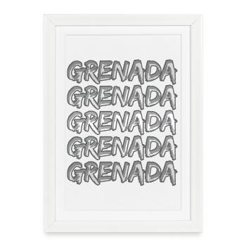 Plongée en Grenade - Affiche encadrée (27 × 37 cm) - blanc - Devant