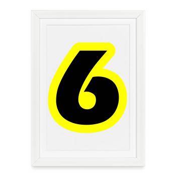 6 Symbole numérique - Affiche encadrée (27 × 37 cm) - blanc - Devant