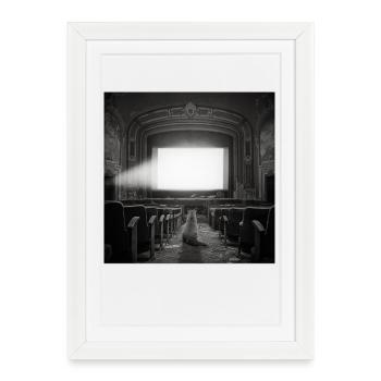 Fox Cinema Vintage Lost Place Animal Crime LowFi - Affiche encadrée (27 × 37 cm) - blanc - Devant
