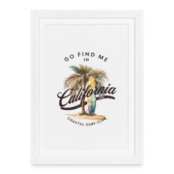 Club de surf côtier de Californie - Affiche encadrée (27 × 37 cm) - blanc - Devant