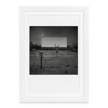 Lieux perdus Cinéma Cerf Art Noir & Blanc Art Animal - Affiche encadrée (27 × 37 cm) - blanc - Devant