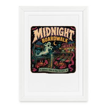T-shirt rétro Halloween Gamer de Midnight Boardwalk - Affiche encadrée (27 × 37 cm) - blanc - Devant