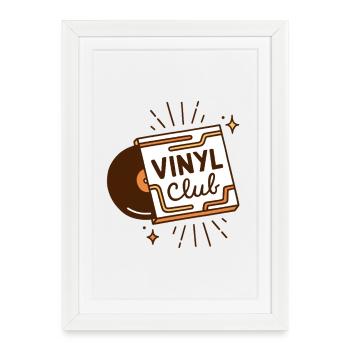 Vinyl club analog music aesthetic - Framed poster (27 × 37 cm) - white - Front