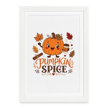 Pumpkin Spice - Autumnal T-Shirt - Framed poster (27 × 37 cm) - white - Front