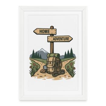 Randonnée - Aventure en plein air - Affiche encadrée (27 × 37 cm) - blanc - Devant
