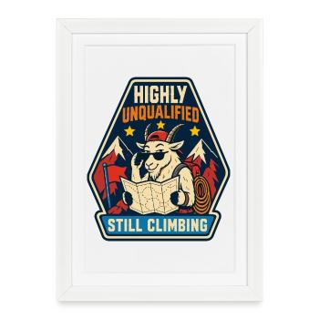 Chèvre grimpante encore très peu qualifiée - Affiche encadrée (27 × 37 cm) - blanc - Devant